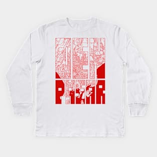 Denpasar, Indonesia City Map Typography - Oriental Kids Long Sleeve T-Shirt